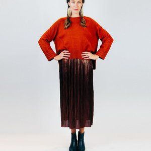Diane Skirt - pleated metallic skirt